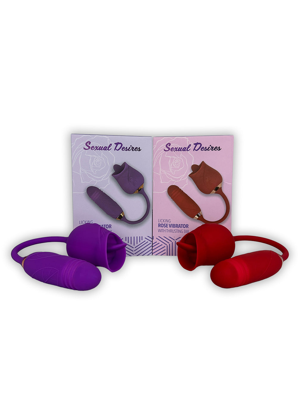 "Licking" Rose Vibrator with Thrusting Tail